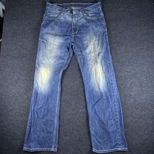 Y2K Ecko Unltd Mens Jeans Relaxed Fit Blue Denim Pants Distressed Size 34W x 32L